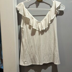 White sleeveless top